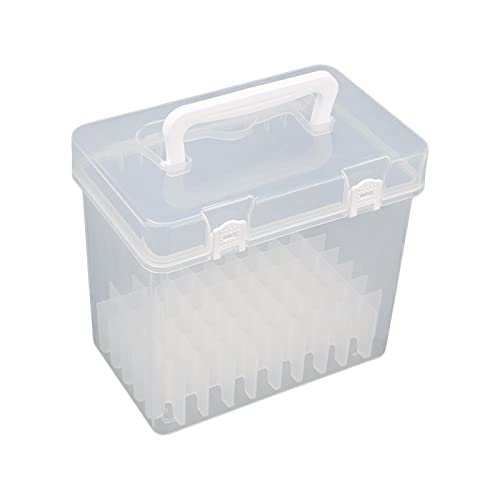 Clear Marker Pens Storage Case Empty Fittings Organizor Craft Pen Holder Portable with Grids Durable Art for School Study Home Desk Office (60 Grids)