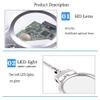 Magnifier Magnifying Glass Desktop Table Metal Hose with Clamp 4X-6 X 2 LED Illuminating Reading, Machinery, Carving, Gardening, Jewelry, Electronic view 3