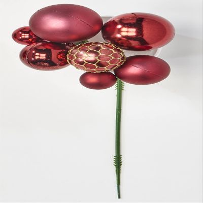 Worth Imports Christmas Ball Pick x 7, Burgundy, Set of 12