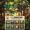 Decoupage Paper Pack (24 Sheets 6"x6") Magic Forest Stained Glass # Vintage Styled Pattern Paper for Decoupage, Craft and Scrapbooking view 1