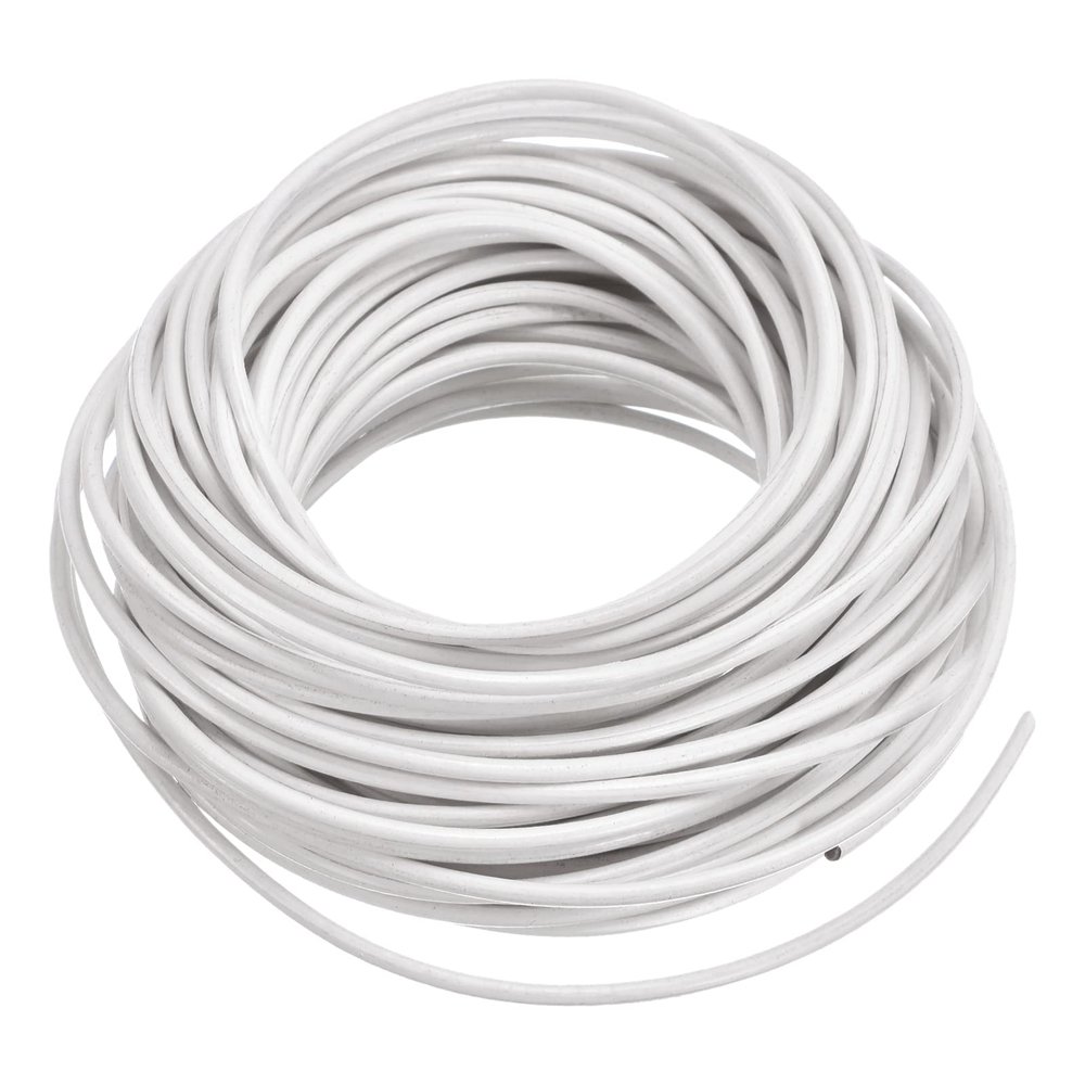 uxcell Round Leather Cord, 11 Yards 2mm Braiding Lacing String for Purse Handbag Shoelace DIY Crafts Bracelet Making, Pure White