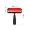 PATIKIL 4.5 Inch Rubber Roller Brayer Tools, Anti Skid Hard Rubber Roller for Wallpaper Art Craft Printing Printmaking Ink Stamping Tape Construction, Red view 2