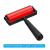 PATIKIL 4.5 Inch Rubber Roller Brayer Tools, Anti Skid Hard Rubber Roller for Wallpaper Art Craft Printing Printmaking Ink Stamping Tape Construction, Red view 3
