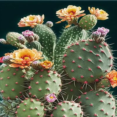 RMSGOZO Cactus Flower Diamond Painting Kits - Summer Night for Beginners, Full Round Fine Rhinestone Gemstone Cross Stitch Kit, for Room Decor & Home Decor Gifts (16 X 20 Inch)