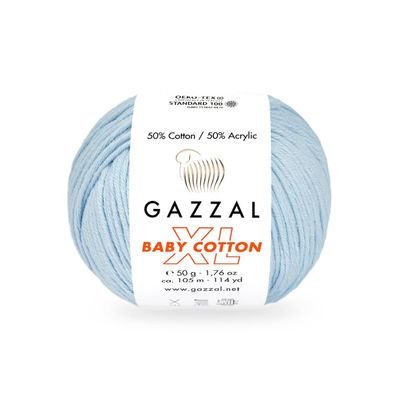 10 Pack (Skein) Gazzal Baby Cotton XL, 50% Soft Cotton 50% Acrylic, Each Ball 1.76 Oz (50g) / 114 Yards (105m), DK- Worsted, Knitting Yarn, Amigurumi Yarn, Baby Yarn, 3429