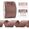 HUIHUANG Christmas Velvet Wired Ribbon 2-1/2" Rose Gold Velvet Ribbon with Glitter Rose Gold Backing, for Christmas Tree, Tree Top Bows, Wreath, Graland, Home Decor Crafts- 10 Yards view 2