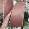 HUIHUANG Christmas Velvet Wired Ribbon 2-1/2" Rose Gold Velvet Ribbon with Glitter Rose Gold Backing, for Christmas Tree, Tree Top Bows, Wreath, Graland, Home Decor Crafts- 10 Yards view 4