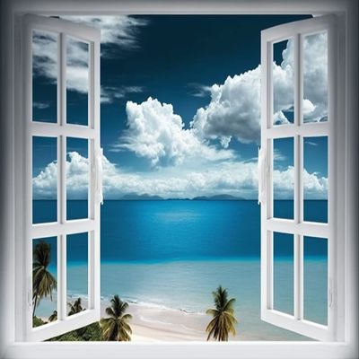 RMSGOZO Sea Outside The Window, 5d Diamond Painting Kits - Exquisite Full Circle Gemstone Fine Rhinestone Art Kit for Beginners and Kids, for Room Decor & Wall Decor (16 X 20 Inch)