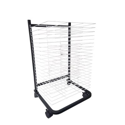 Art Drying Rack, Flexible Shelves, Mobile/Wall Mountable Art Paint Drying Rack with Four Wheels, Ideal for Schools and Art Studios, Black (Color : B)