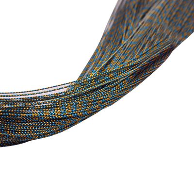 Queenbox 100 Yards Metallic Thread, Embroidery Floss, Craft Needlework Friendship Bracelet Tassel for Sewing Quilting Clothing, Blue Gold
