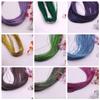 Queenbox 100 Yards Metallic Thread, Embroidery Floss, Craft Needlework Friendship Bracelet Tassel for Sewing Quilting Clothing, Blue Gold view 3