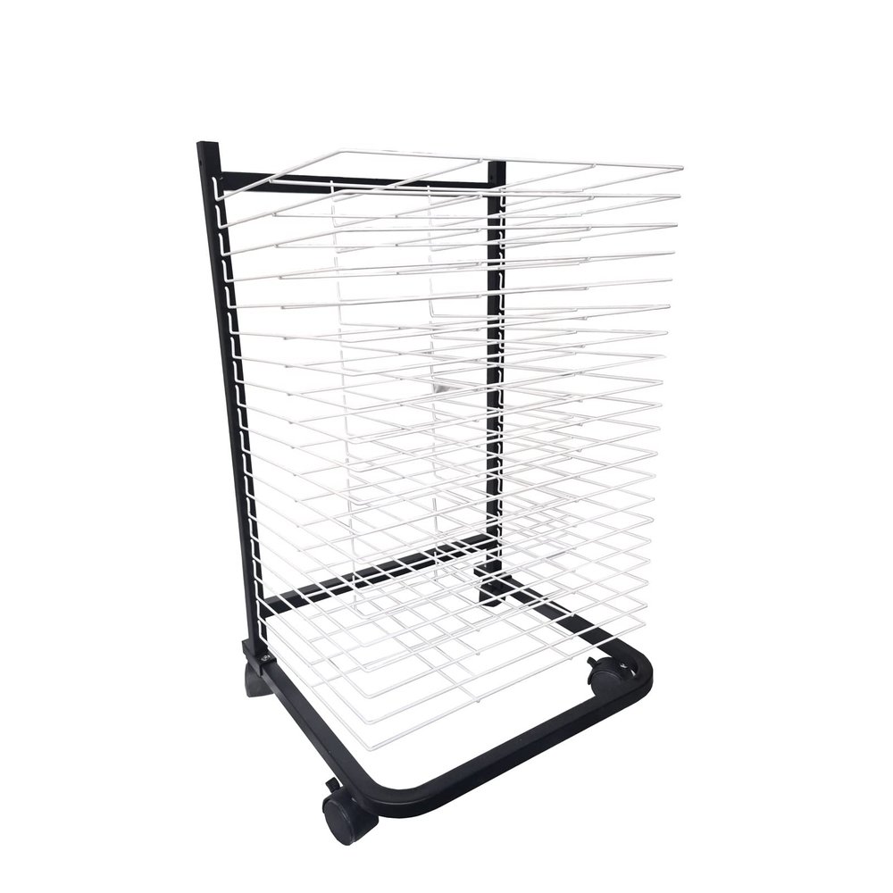 Art Drying Rack, Removable Shelves, Efficient and Organized Drying Rack Art for Classroom Students' Masterpieces, Sturdy Paint Drying Rack with Lockable Wheels (Color : A)