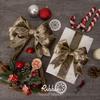 Ribbli Camel Velvet Wired Ribbon 2.5 Inch Metallic Khaki Gold Crushed Velvet Christmas Ribbon for Gift Wrapping Christmas Tree Decoration Crafts Wreaths Supplies-Continuous 10 Yards view 2
