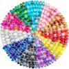 220 Pcs European Large Hole Spacer Beads, Zyehxed Assortment European Craft Beads Mixed Rhinestone Lampwork Bead Fairy Garden Bead for DIY Charms Bracelet Necklace Earring Jewelry Making Supplie view 1