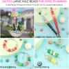 220 Pcs European Large Hole Spacer Beads, Zyehxed Assortment European Craft Beads Mixed Rhinestone Lampwork Bead Fairy Garden Bead for DIY Charms Bracelet Necklace Earring Jewelry Making Supplie view 3