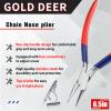 GOLD DEER Chain Nose Pliers Eyeglasses Repairing Plier Optical Adjusting Glasses Long-Nose Pliers Adjusting Eyeglass Arms Frame Pliers Eyeglass Sharp Needle Nose Pad Arm Pliers Jewelry Making Pliers view 2
