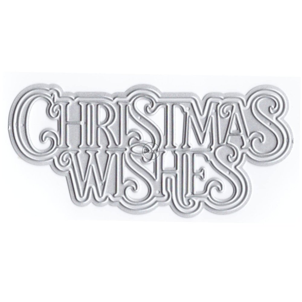 DzIxY Shadow Christmas Wishes Metal Cutting Dies for Card Making Kit Embossing Paper Die Cuts Scrapbook Machine Stencils Storage Pockets Supplies