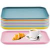 Plastic Art Trays,8 Pack Stackable Activity Tray Crafts Organizer Tray Serving Tray Jewelry Tray for DIY Projects, Painting, Beads, Organizing Supply,8 Color (15 x 10.6 Inches) view 1
