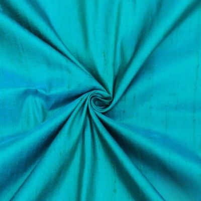 Fabric Mart Direct Peacock Green Blue Silk Dupioni Fabric By The Yard, 3 Continuous Yards 41 inches Width Slubbed Dupioni Silk Solid Color Blue Combination Fabric, Wholesale Combination Upholstery