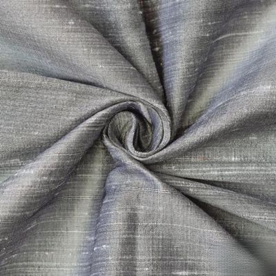 Fabric Mart Direct Gray Silk Dupioni Fabric By The Yard, 15 Continuous Yards 41 inches Width Slubbed Dupioni Silk Solid Color Grey Combination Fabric, Wholesale Combination Upholstery