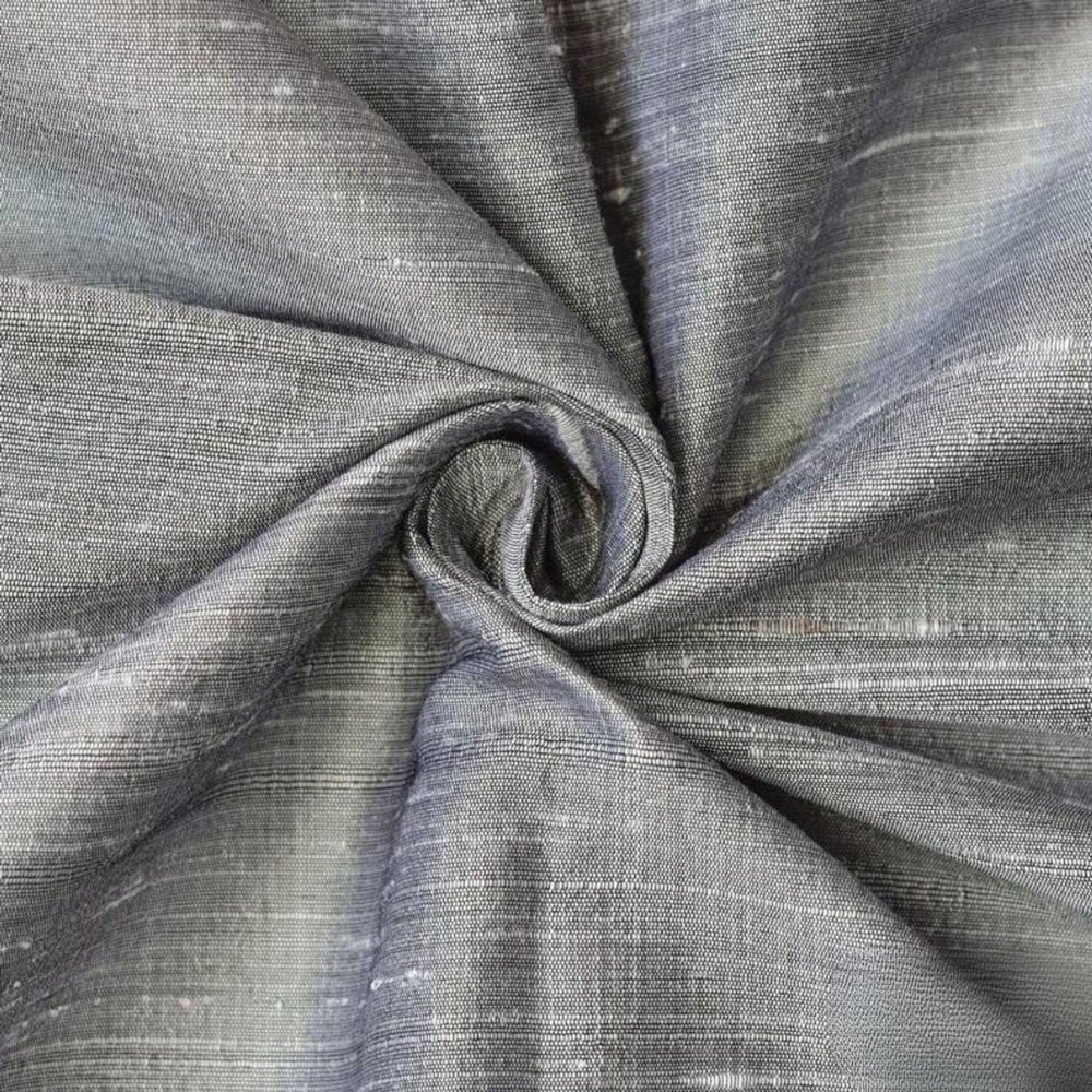 Fabric Mart Direct Gray Silk Dupioni Fabric By The Yard, 15 Continuous Yards 41 inches Width Slubbed Dupioni Silk Solid Color Grey Combination Fabric, Wholesale Combination Upholstery
