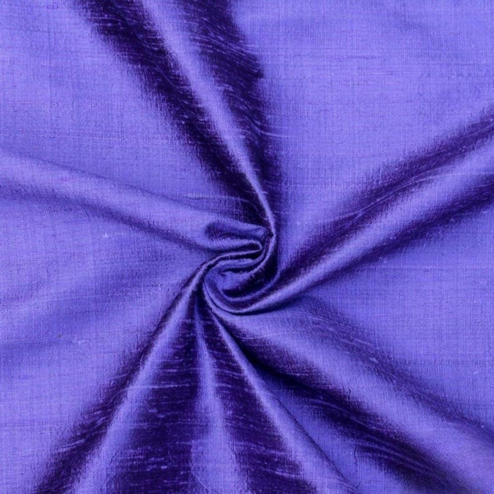 Fabric Mart Direct Purple 100% Pure Silk Dupioni Fabric By The Yard, 6 Continuous Yards 41 inches Width Pure Raw Silk Solid Color Purple Wholesale Upholstery Silk Fabric for Curtains