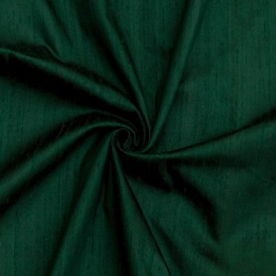 Fabric Mart Direct Bottle Green 100% Pure Silk Dupioni Fabric By The Yard, 14 Continuous Yards 41 inches Width Pure Raw Silk Solid Color Green Wholesale Upholstery Silk Fabric
