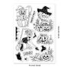 ORIGACH Halloween Pumpkin Witch Clear Stamps, Witch Trick or Treat Reusable Transparent Silicone Stamps for Halloween Card Making DIY Scrapbooking, 6.3x4.3inches view 2