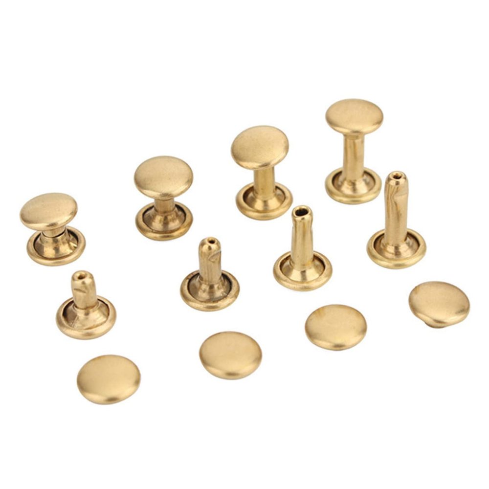 40sets Double-Sided Rivets for Leather Craft Flat Design for Bags Clothing Shoes Belts Easy Installation Leather Repair Accessories