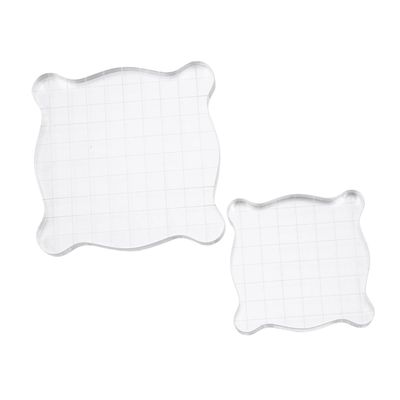 COHEALI Acrylic Stamp Blocks 2 Pack 2.93 Inch Clear Stamping Blocks with Comfortable Grip for DIY Crafting Card Making Scrapbooking
