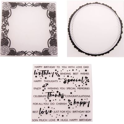 BPILOT 3 Piece 5.7 x5.7 Plastic 3D Texture Impression Embossed Folder Suitable for Scrapbooking,Photo Album Decoration,Wedding Arrangement,Greeting Cards. (Size : 10)