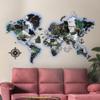 JustLikeWood 118x68 LED & ACRYLIC Glass 3D Wooden World Map Wall Art PERFECT WORLD, Places I've Been Map, World Travel Map, Map of the World for Wall, Emerald Green view 3