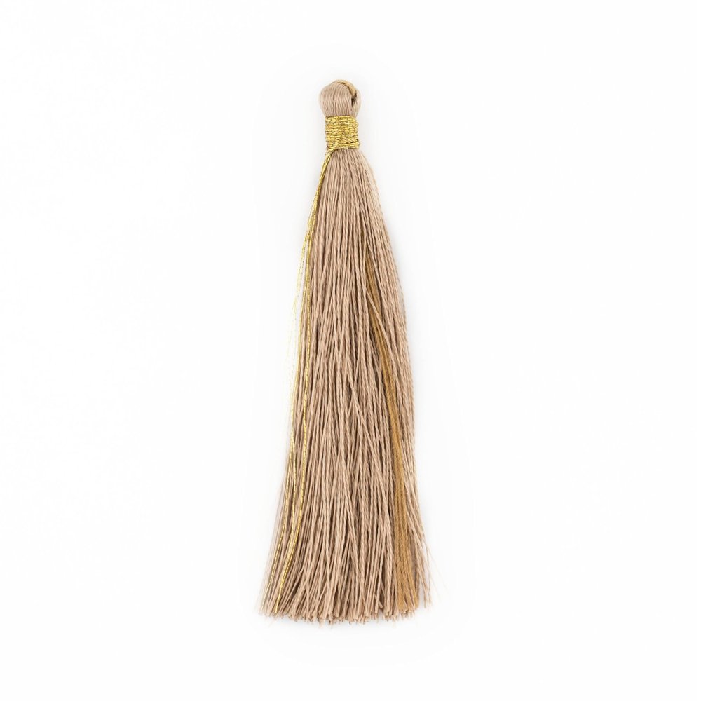 The Bead Chest Beige 6cm Silk Tassels (5 Pack)