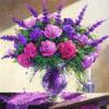 Purple Lavender Cross Stitch Kits for Adults Beginners Pre-Printed Pattern 11CT DIY Embroidery Easy Needlepoint Kits Personalized Gifts for Home Decor 16x20inch view 1