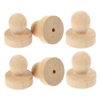 EXCEART 6pcs Wooden Stamp Handles for Scrapbooking Invitations Smoothly Polished Wax Seal Stamps Wood Material Comfortable Grip for -Term Use