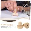 EXCEART 6pcs Wooden Stamp Handles for Scrapbooking Invitations Smoothly Polished Wax Seal Stamps Wood Material Comfortable Grip for -Term Use view 3