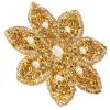 EXCEART Rhinestone Flower Shaped Patch Iron Applique for Wedding Dress Embellishment and Lightweight for Clothes Bags Backpacks and More view 1