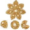 EXCEART Rhinestone Flower Shaped Patch Iron Applique for Wedding Dress Embellishment and Lightweight for Clothes Bags Backpacks and More view 2
