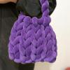 Velvet Chunky Yarn Bulky Giant Arm Knitting Y arn, Super Soft Jumbo Tube Weight, Fluffy DIY Crochet Hand Making Washable for Blanket, Pet Bed, Rugs Pillow (2.2lb-Purple) view 4