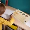 MAGICLULU Wooden Easel Paper Roll Holder for Boys and Girls Sturdy Drawing Paper Roll Stand view 2