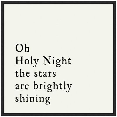 Amanti Art Framed Canvas Wall Art 30x30 Oh Holy Night Portfolio, Framed Wall Art Canvas, Typography Artwork, Modern Decor, Large Poster Painting for Living Room, Bedroom, Bathroom,