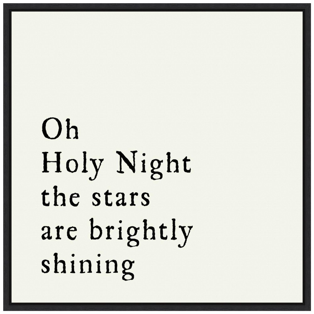 Amanti Art Framed Canvas Wall Art 30x30 Oh Holy Night Portfolio, Framed Wall Art Canvas, Typography Artwork, Modern Decor, Large Poster Painting for Living Room, Bedroom, Bathroom,