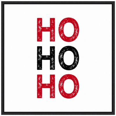 Amanti Art Framed Canvas Wall Art 30x30 Ho Ho Ho Red Black Portfolio, Framed Wall Art Canvas, Holidays Artwork, Modern Decor, Large Poster Painting for Living Room, Bedroom, Bathroom,