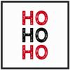 Amanti Art Framed Canvas Wall Art 30x30 Ho Ho Ho Red Black Portfolio, Framed Wall Art Canvas, Holidays Artwork, Modern Decor, Large Poster Painting for Living Room, Bedroom, Bathroom, view 1