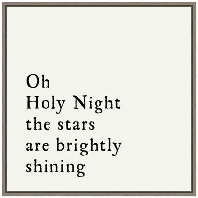 Amanti Art Framed Canvas Wall Art 30x30 Oh Holy Night Portfolio, Framed Wall Art Canvas, Typography Artwork, Country Rustic Decor, Large Poster Painting for Living Room, Bedroom,