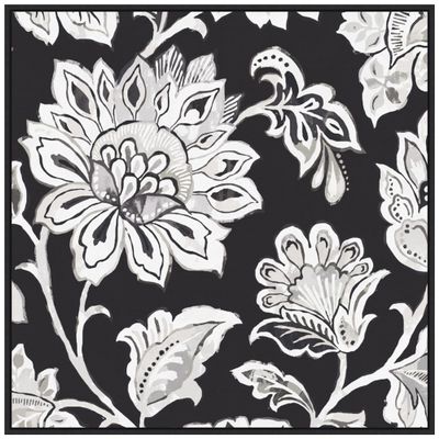 Amanti Art Framed Canvas Wall Art 30x30 Ceylon Gardens III BW by Wild Apple Portfolio, Framed Wall Art Canvas, Flowers Artwork, Modern Decor, Large Poster Painting for Living Room, Bedroom, Bathroom,