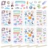 WANDIC 16 Sheets Rub On Transfer Stickers, Moon Sky Theme Decals Aesthetic Decor Transfer Stickers for Scrapbook Journal Planner Album view 1