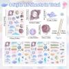 WANDIC 16 Sheets Rub On Transfer Stickers, Moon Sky Theme Decals Aesthetic Decor Transfer Stickers for Scrapbook Journal Planner Album view 2