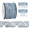 HUIHUANG Blue Wire Ribbon 2.5 inch Metallic Crinkle Dusty Blue Wired Ribbon for Bows Making Gift Wrapping Wreaths Holiday Home Decor DIY Crafts Christmas Tree Bows -10 Yards view 2