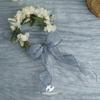 HUIHUANG Blue Wire Ribbon 2.5 inch Metallic Crinkle Dusty Blue Wired Ribbon for Bows Making Gift Wrapping Wreaths Holiday Home Decor DIY Crafts Christmas Tree Bows -10 Yards view 4